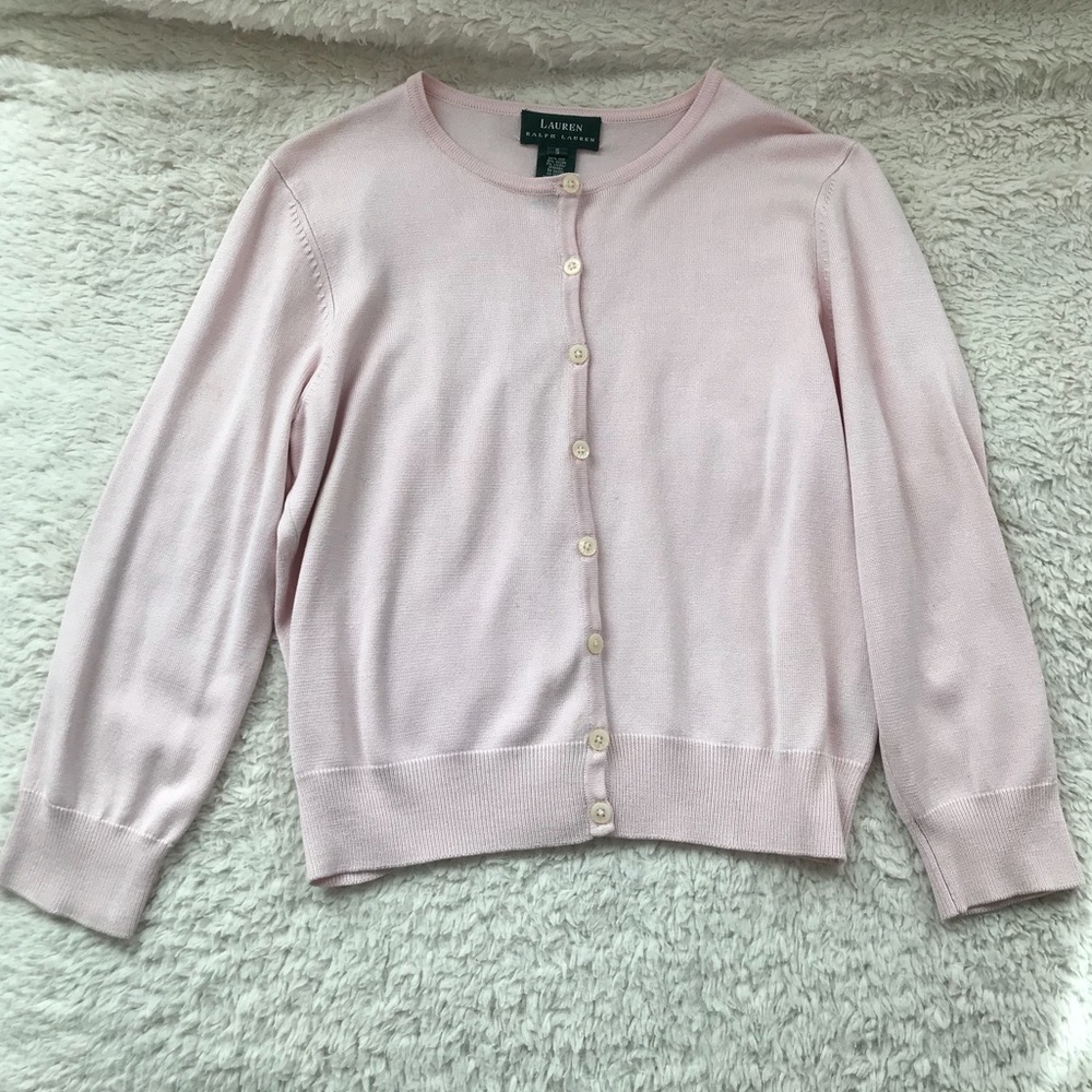 Lauren Ralph Lauren Silk Blend Pale Pink Sweater